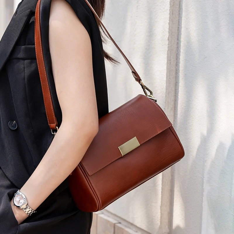 Luxury Bags In China Wholesale - Bolso de Hombro de Cuero Vacuno