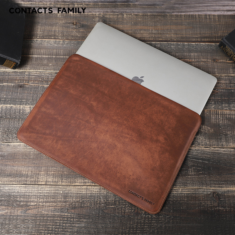 Briefcase Leather Slim - Funda para portátil de cuero Crazy