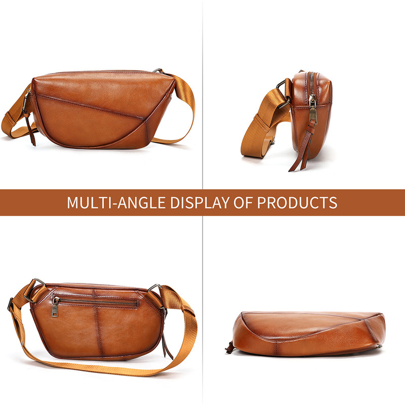 Saddle Bag Distressed - Bolso de pecho vintage de cuero