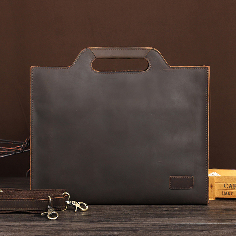 Busienss-maletín negro de cuer - Briefcase Leather Slim reseña y precio