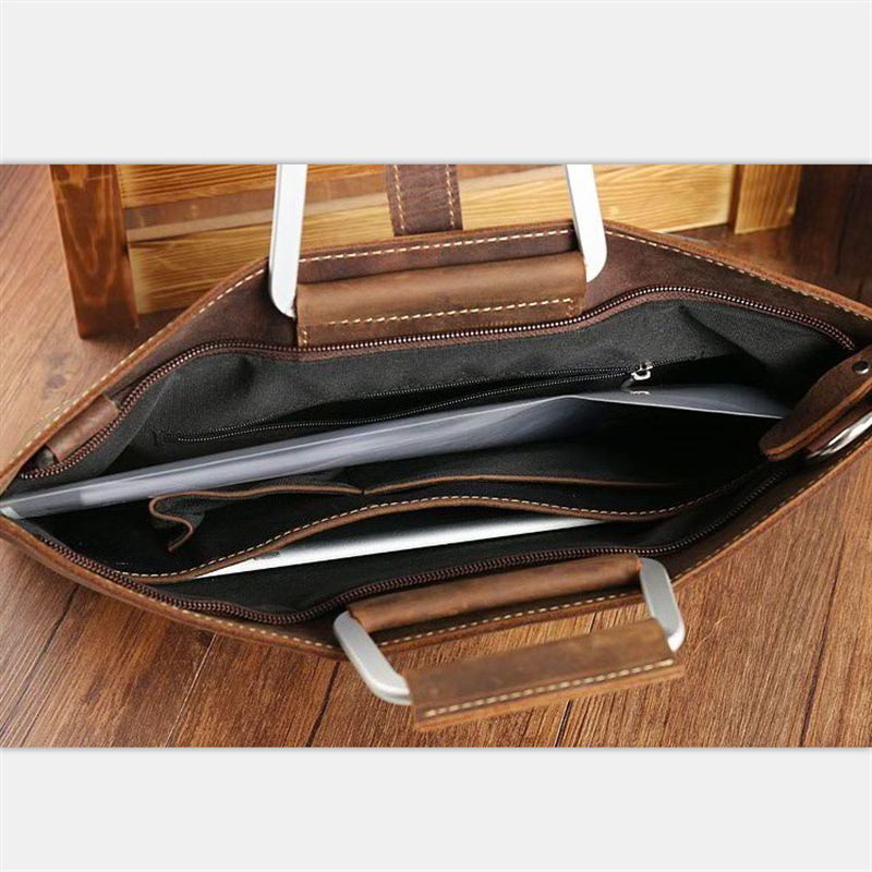 Maletín de cuero Crazy Horse d - Briefcase Leather Slim reseña y precio