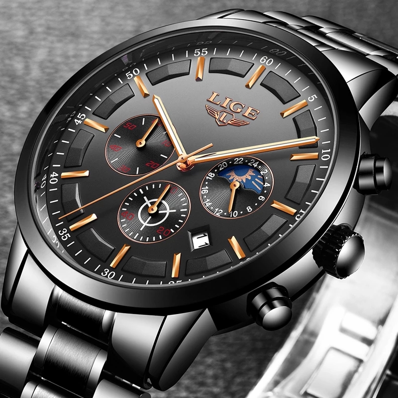 Relojes de negocios LIGE, relo - Luxury Bags Brands List reseña y precio